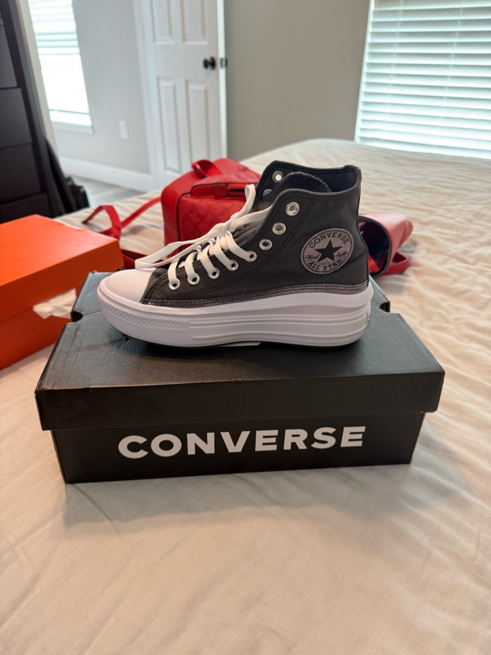Converse Platform High Top Sneakers - Gray and White